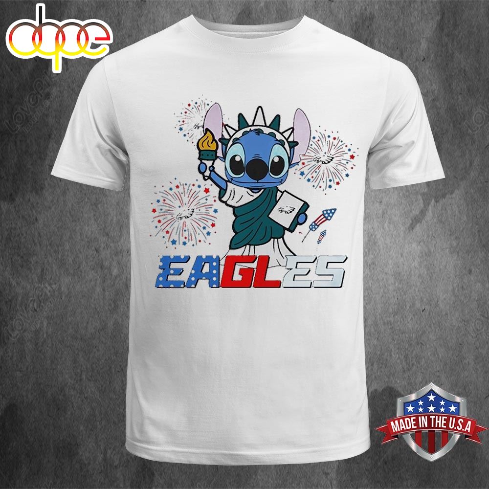 Original NFL Philadelphia Eagles Stitch Independence 4th Of July 2024 Shirt