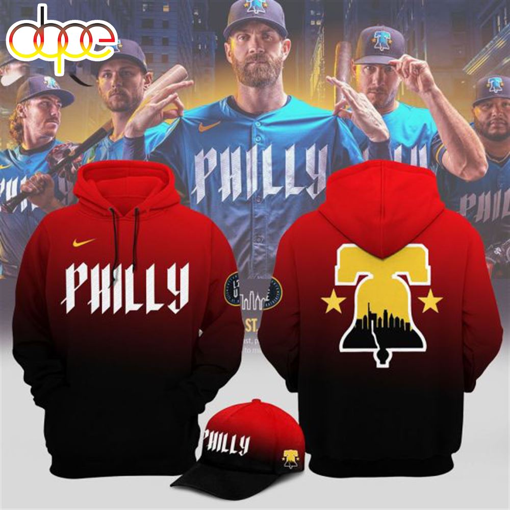 Philadelphia Phillies Blue 2024 City Connect Red Hoodie