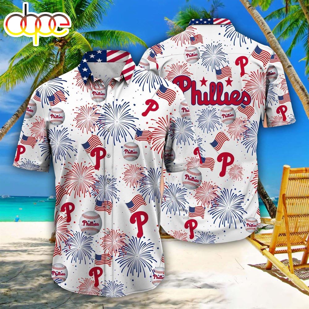 Philadelphia Phillies MLB Happy 4th Of July USA Hawaiian Shirt Happy Holiday Gift