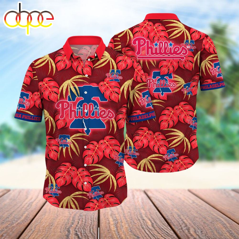 Philadelphia Phillies Sunset Palms Paradise Escape Hawaiian Shirt