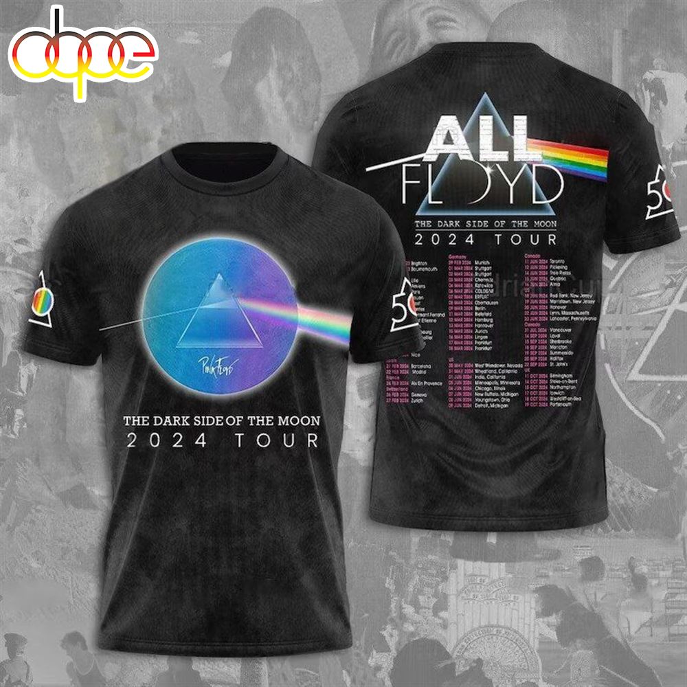 Pink Floyd Tour Music 2024 Dates 3D Shirt