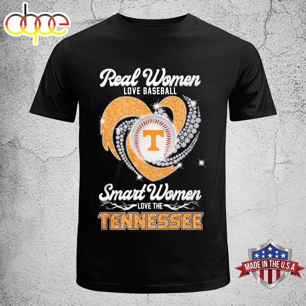 Real Women Love Baseball Smart Women Love The Tennessee Volunteers Diamonds Shirt