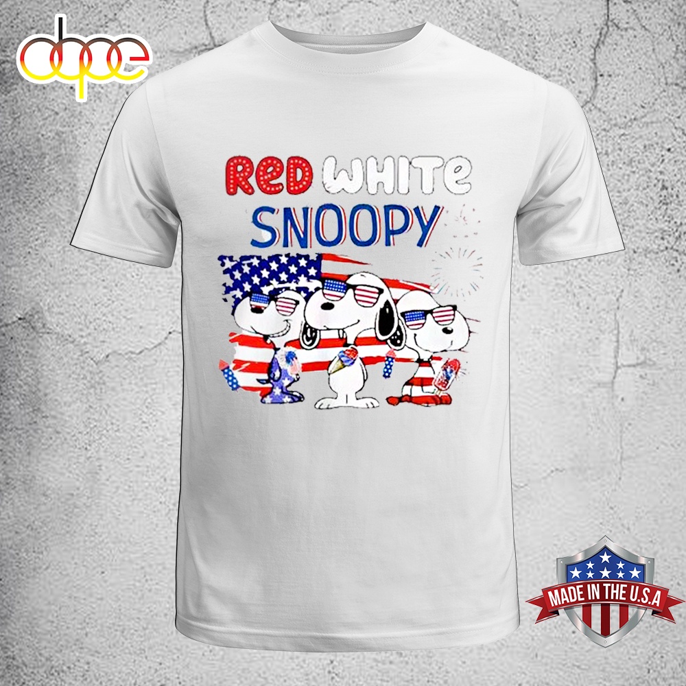 Red White Snoopy Happy 4th Of July 2024 Independence Day Unisex T Shirt