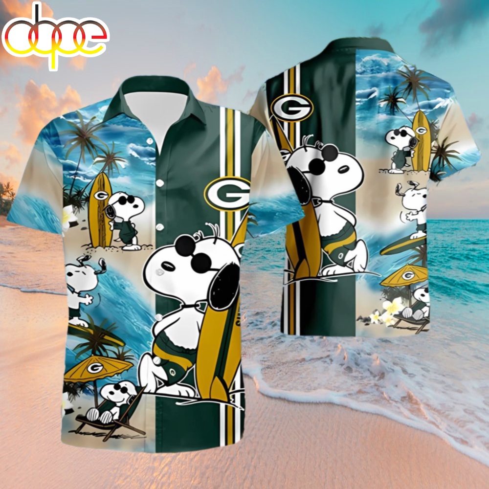 Snoopy Surfing Green Bay Packers Hawaiian Shirt
