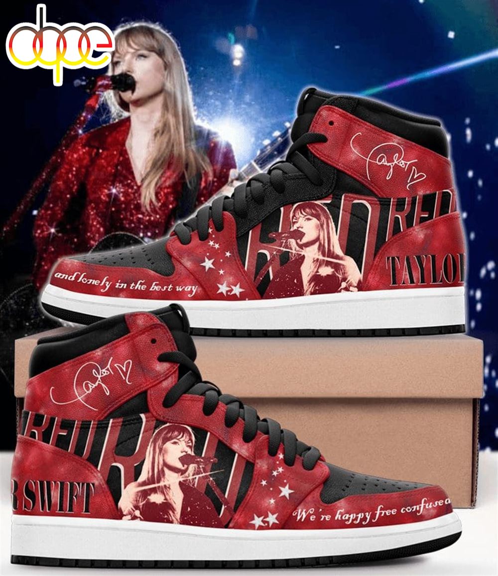 Taylor Swift Air Jordan 1 High Top Shoes Ver RED