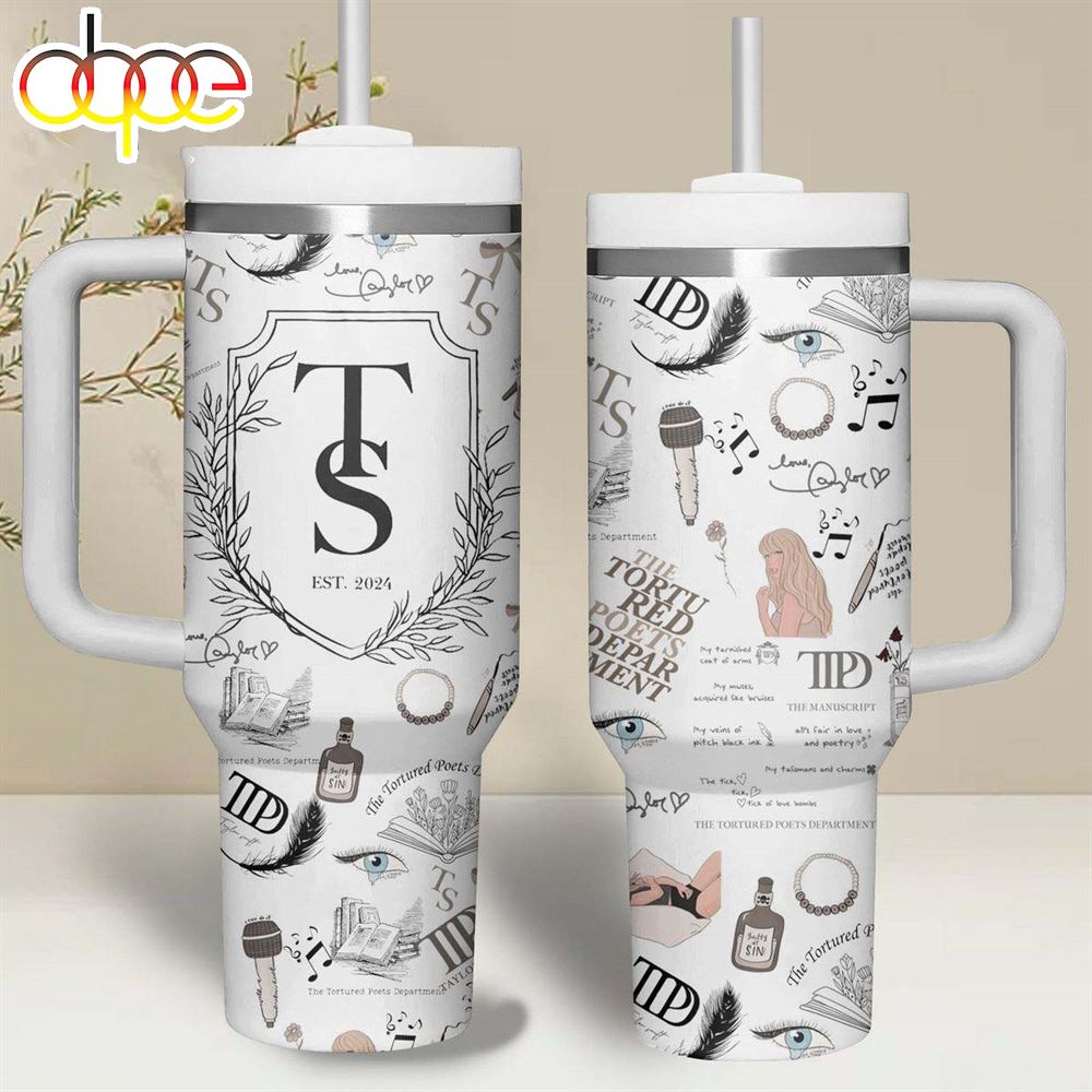 Taylor Swift The Tortured Poets Department Album Stanley Cup Tumbler