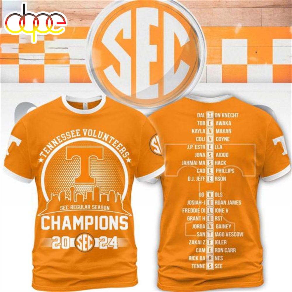 Tennessee Volunteers SEC Regular Season Champions 2024 3D T Shirt
