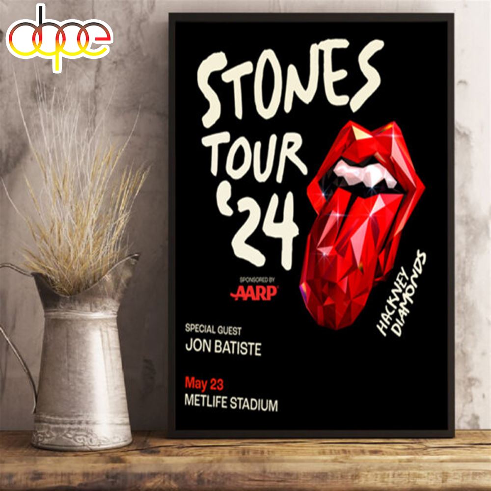 The Rolling Stones '24 Hackney Diamonds Special Guest Jon Batiste May 23 Metlife Stadium Posters
