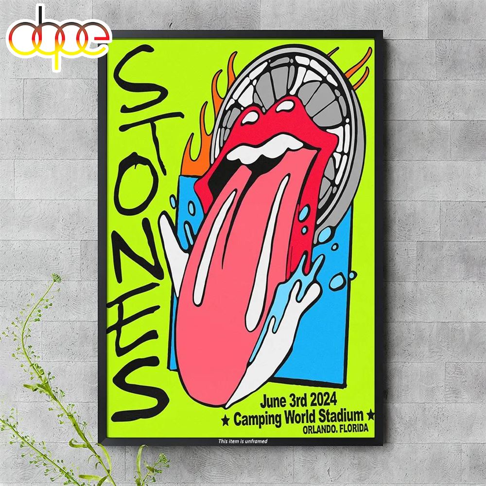 The Rolling Stones June 3 2024 Camping World Stadium Orlando Florida Tour Poster