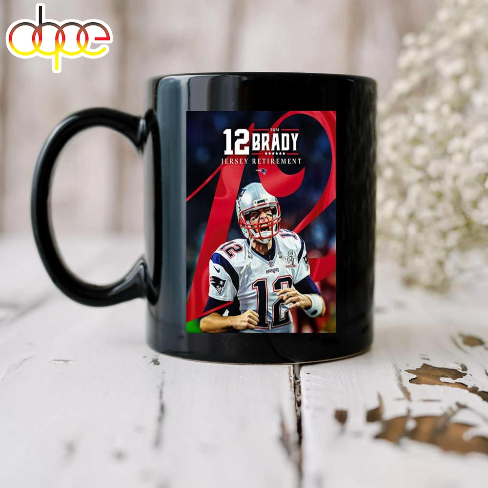 Tom Brady Number 12 New England Patriots Enshrined Forever Jersey Retirement NFL Mug