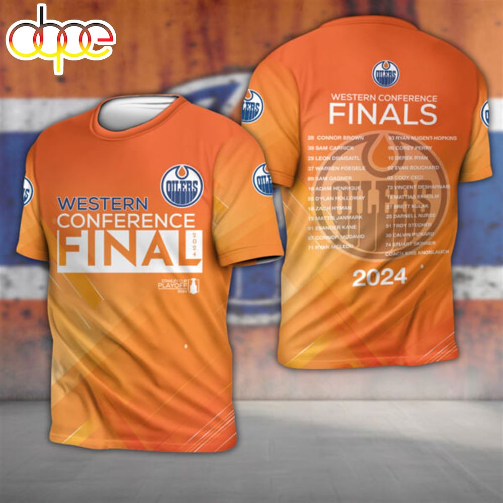 Western Conference Finals 2024 Champions Edmonton Oilers NHL 3D T Shirt