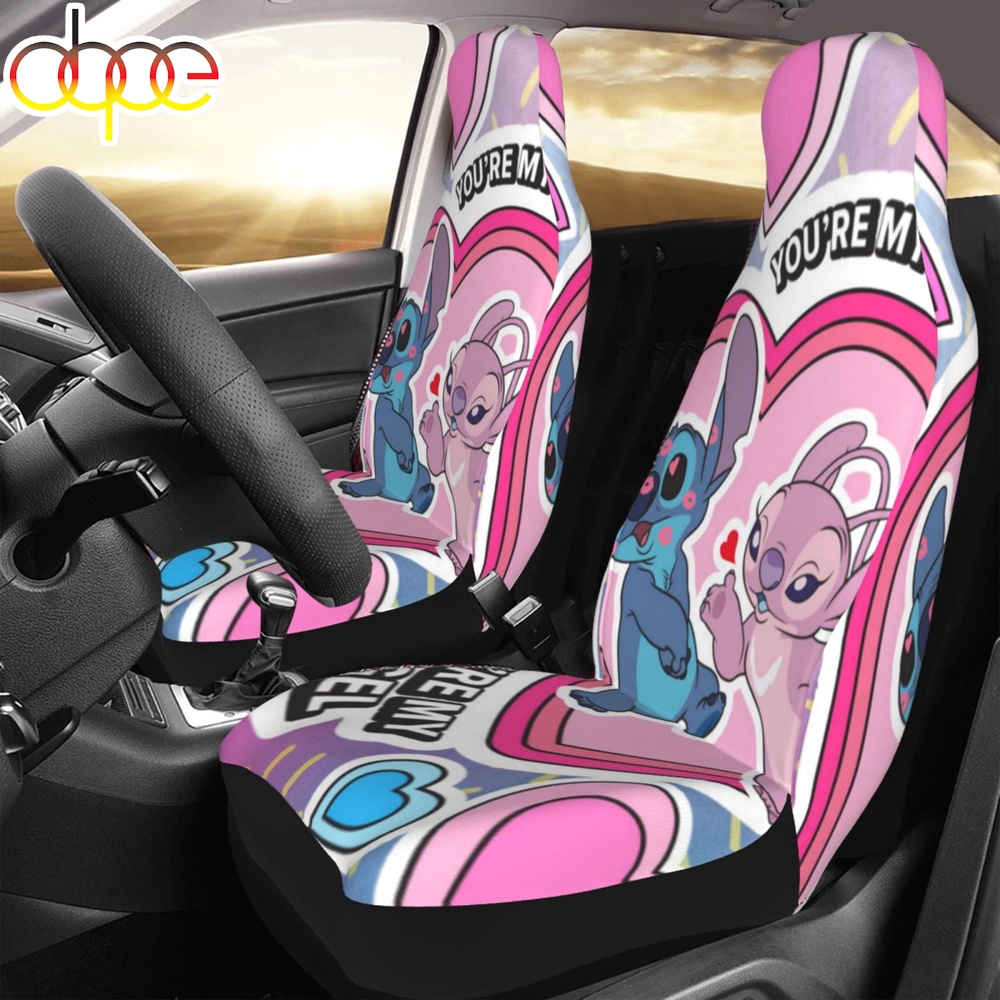 Cartoon Stitch Car Seat Covers Print
