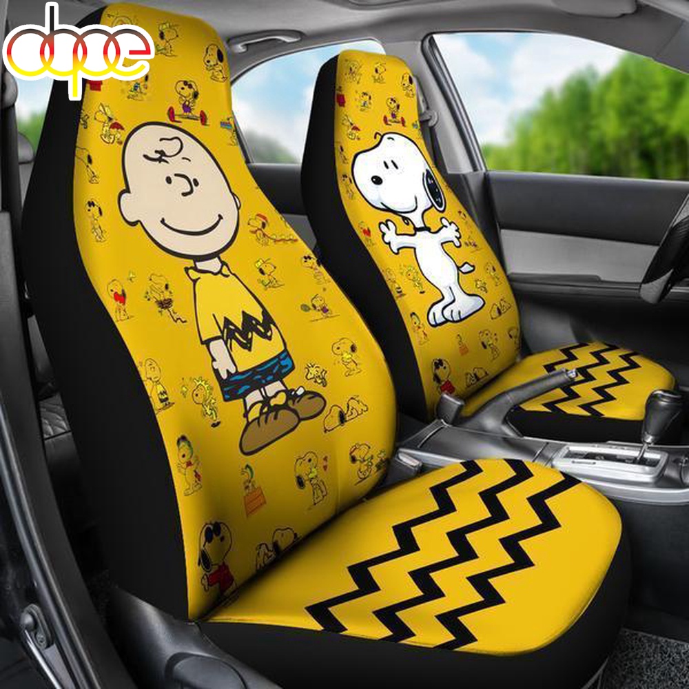 Charlie Snoopy Yellow Car Seat Cover