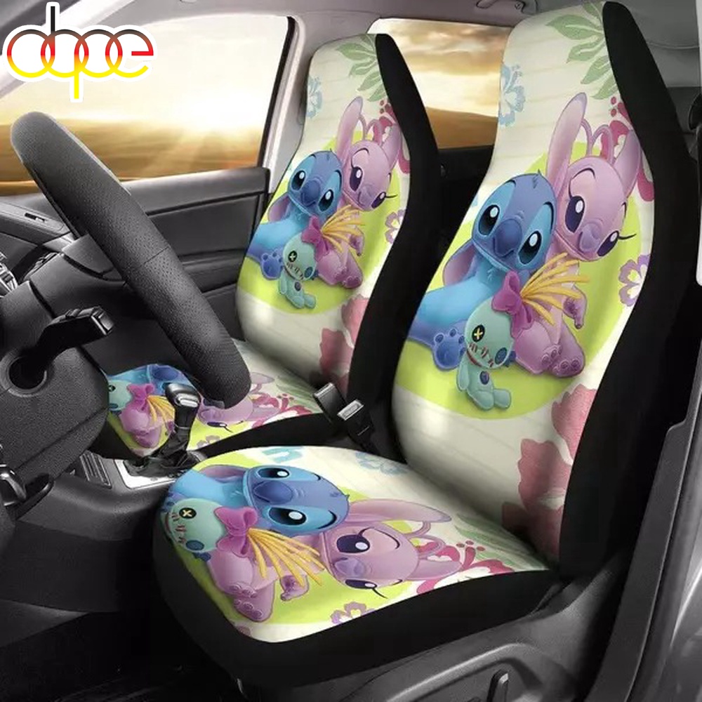 Cute Stitch Love Car Seat Covers