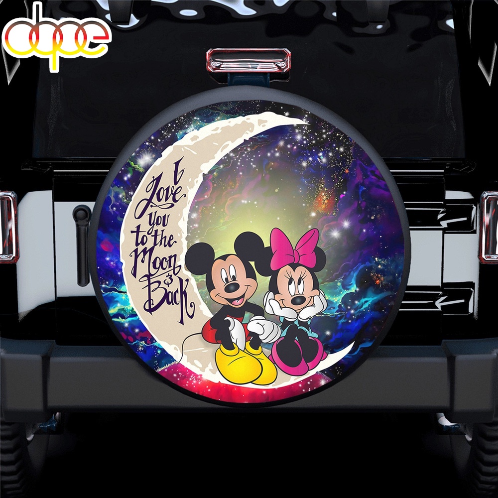 Mickey Mouse Couple Love You To The Moon Galaxy Spare Tire Covers Gift For Campers