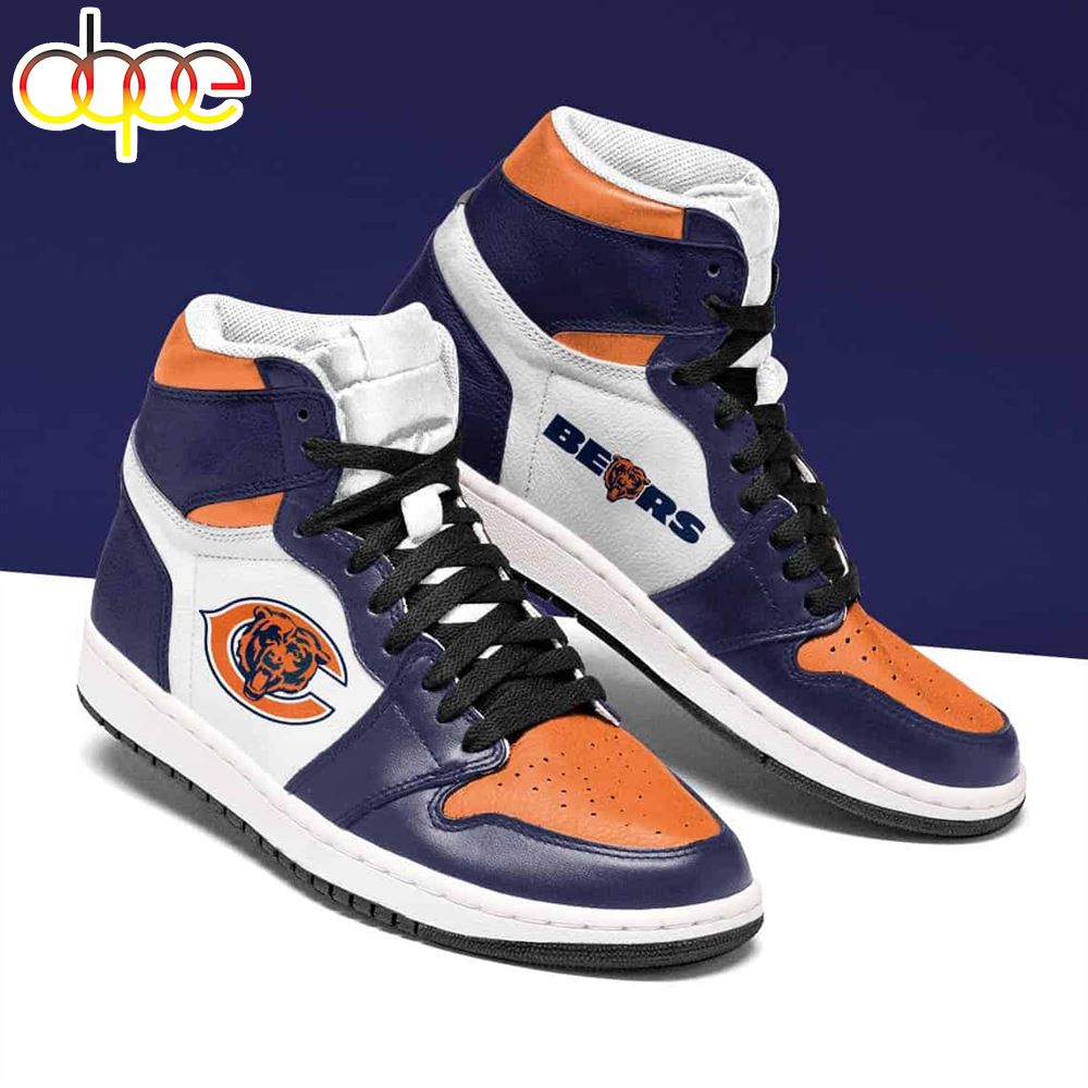 NFL Chicago Bears Dark Blue White Orange Sneaker Air Jordan 1 High Sneakers