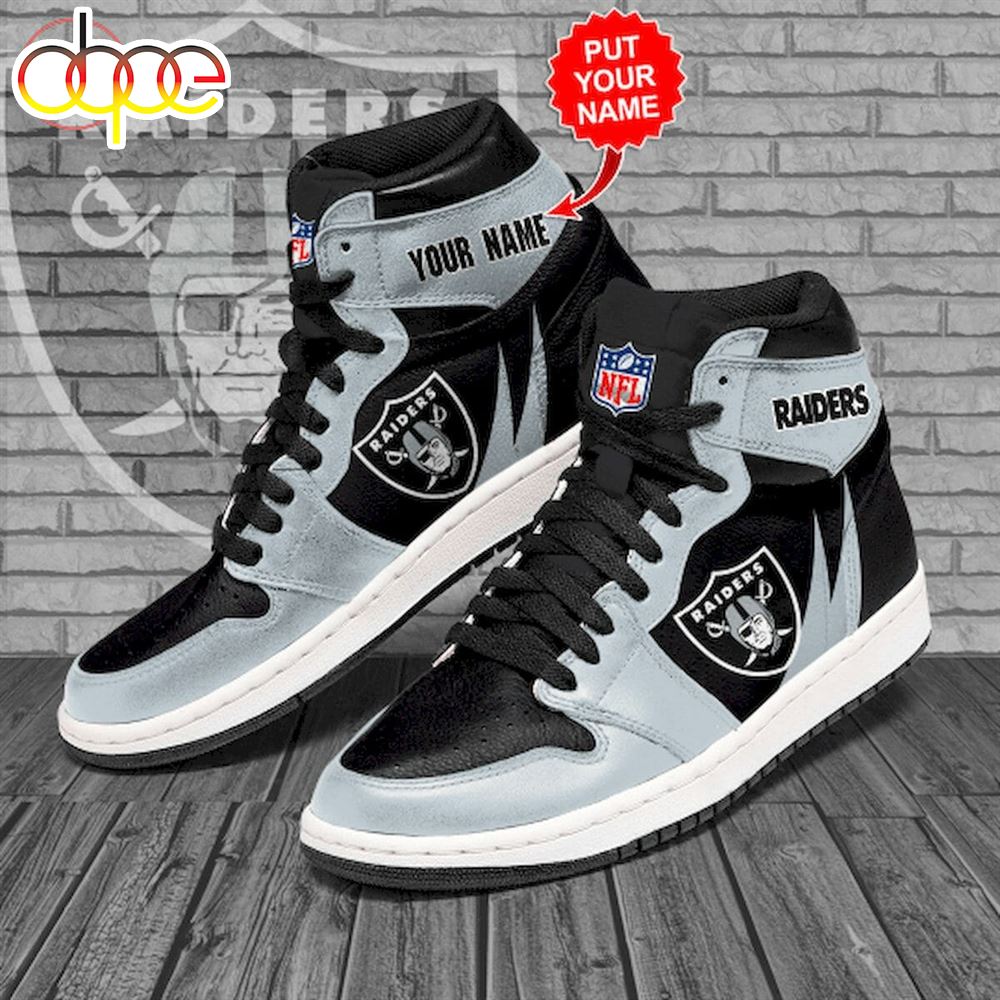 NFL Las Vegas Raiders Custom Name Air Jordan 1 High Sneakers