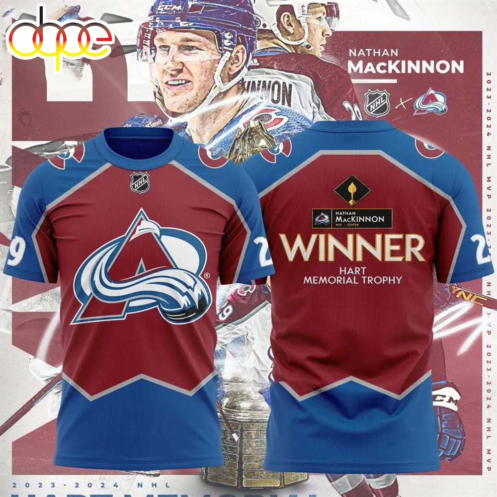 NHL Colorado Avalanche x Nathan MacKinnon Winner Hart Memorial Trophy ...