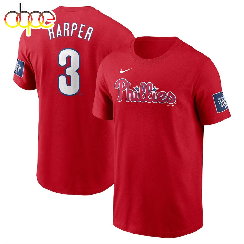 Philadelphia Phillies Bryce Harper Red 2024 MLB World Tour London