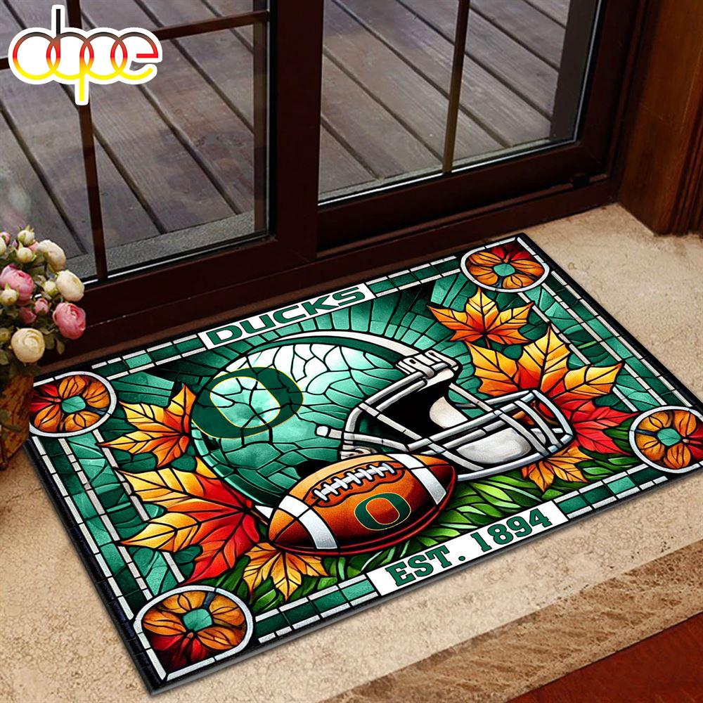 NCAA Oregon Ducks Football Stained Glass Style Doormats