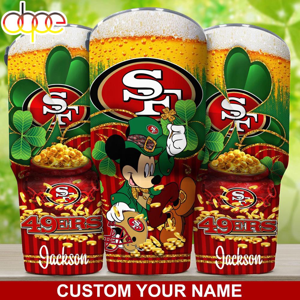 Custom Name San Francisco 49ers NFL Irish Mickey Patrick Day Tumbler