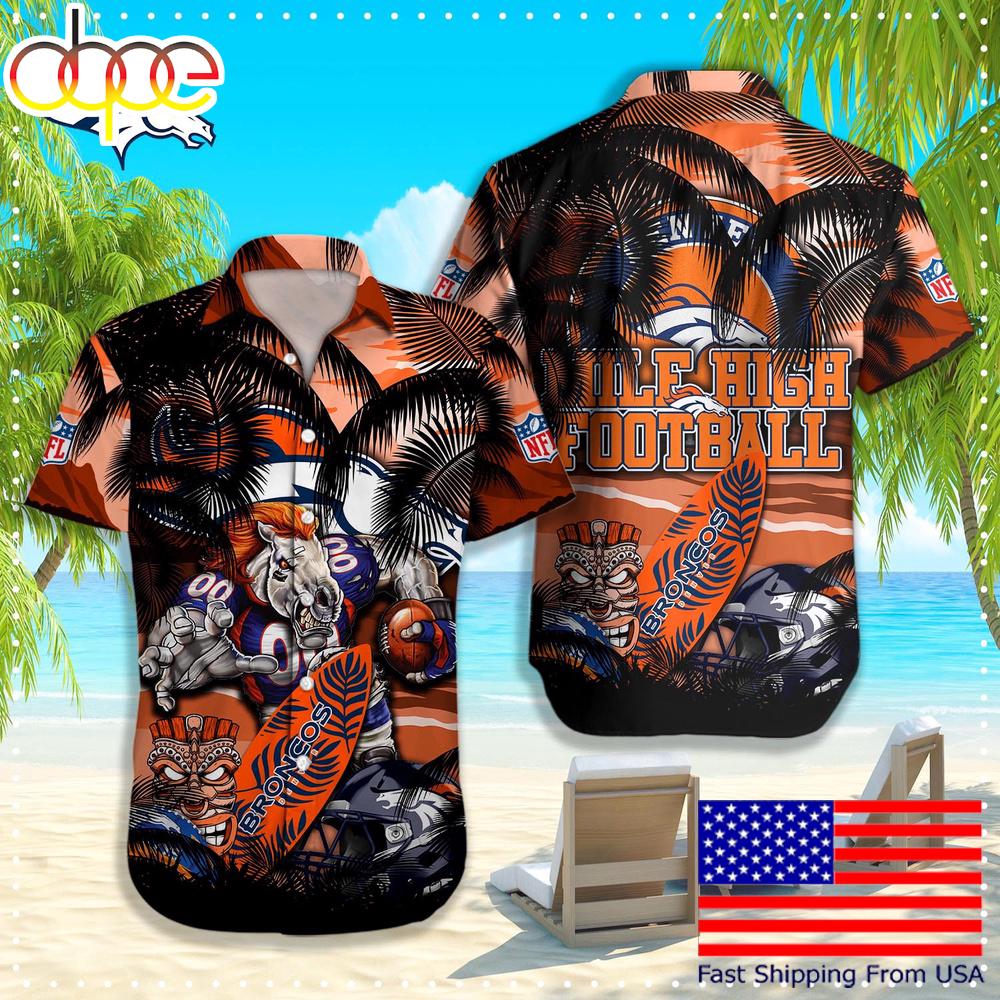 Denver Broncos Hawaiian Shirt, NFL Aloha Shirt For Football Fans