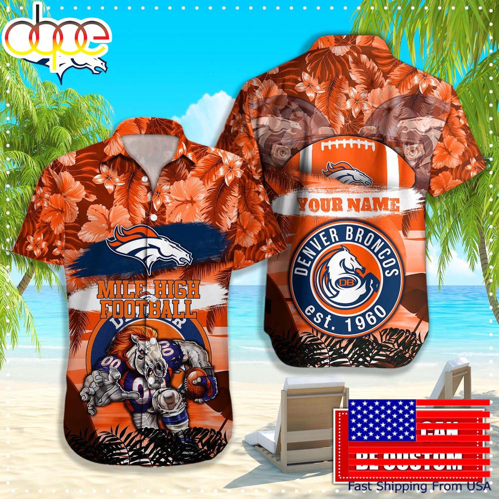 Denver Broncos Mascot Football Hawaiian Shirt, NFL Aloha Shirts