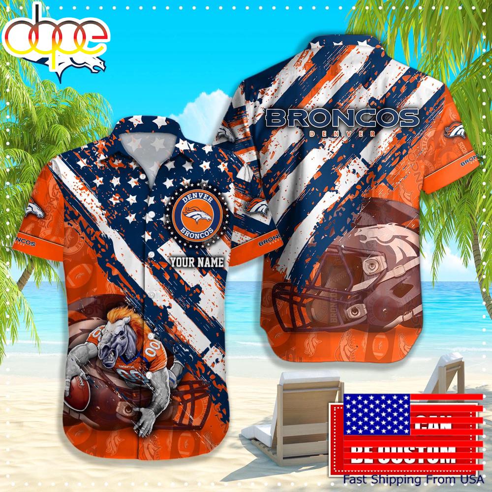 NFL Denver Broncos American Flag custom Hawaiian Shirts