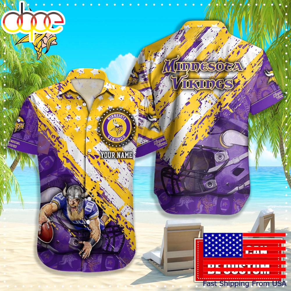 NFL Minnesota Vikings American Flag custom Hawaiian Shirts