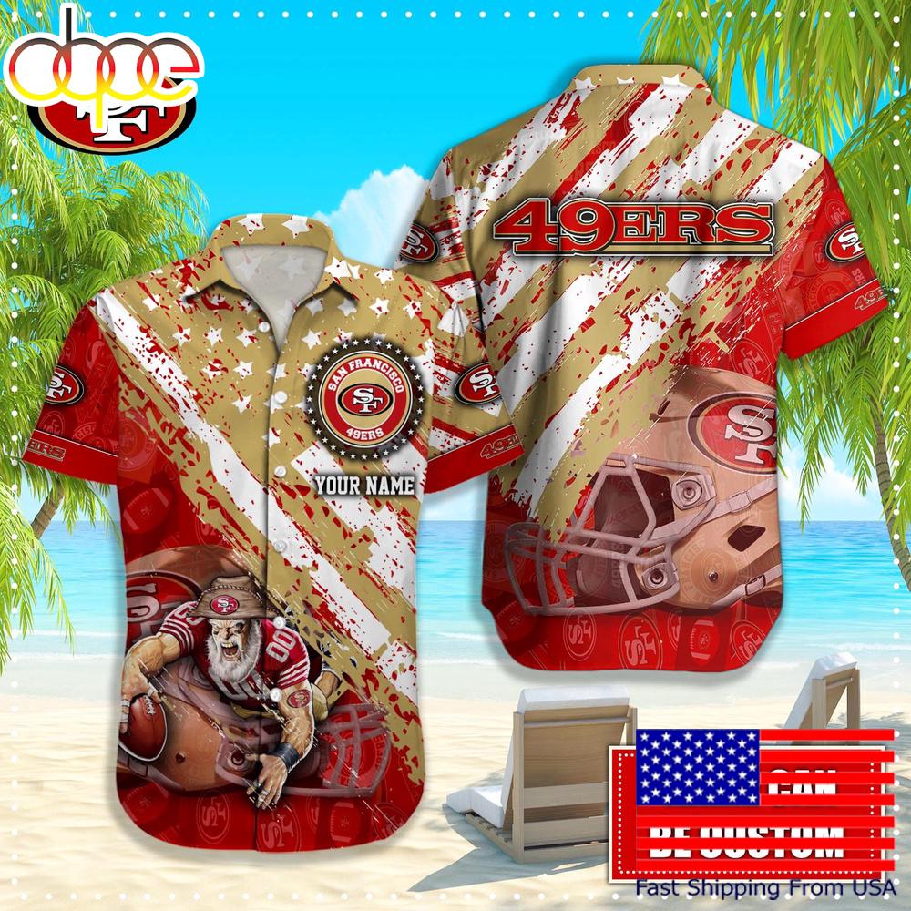 NFL San Francisco 49ers American Flag custom Hawaiian Shirts