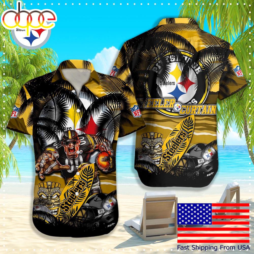 Pittsburgh Steelers Hawaiian Shirt, NFL Aloha Shirt For Football Fans